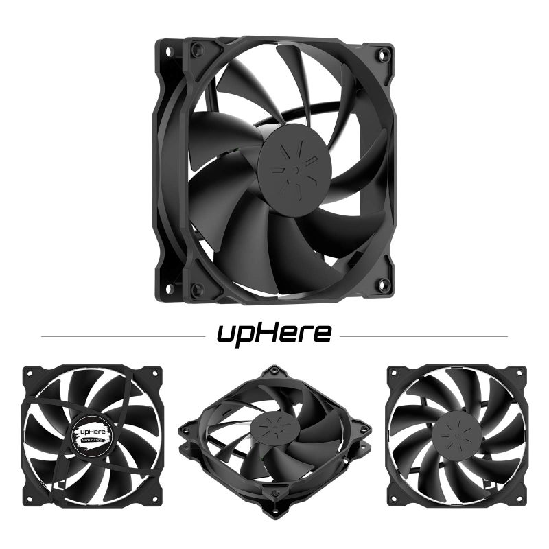 uphere 3-Pack Long Life Computer Case Fan 120mm Cooling Case Fan for Computer Cases Cooling,12BK3-3 - Image 2